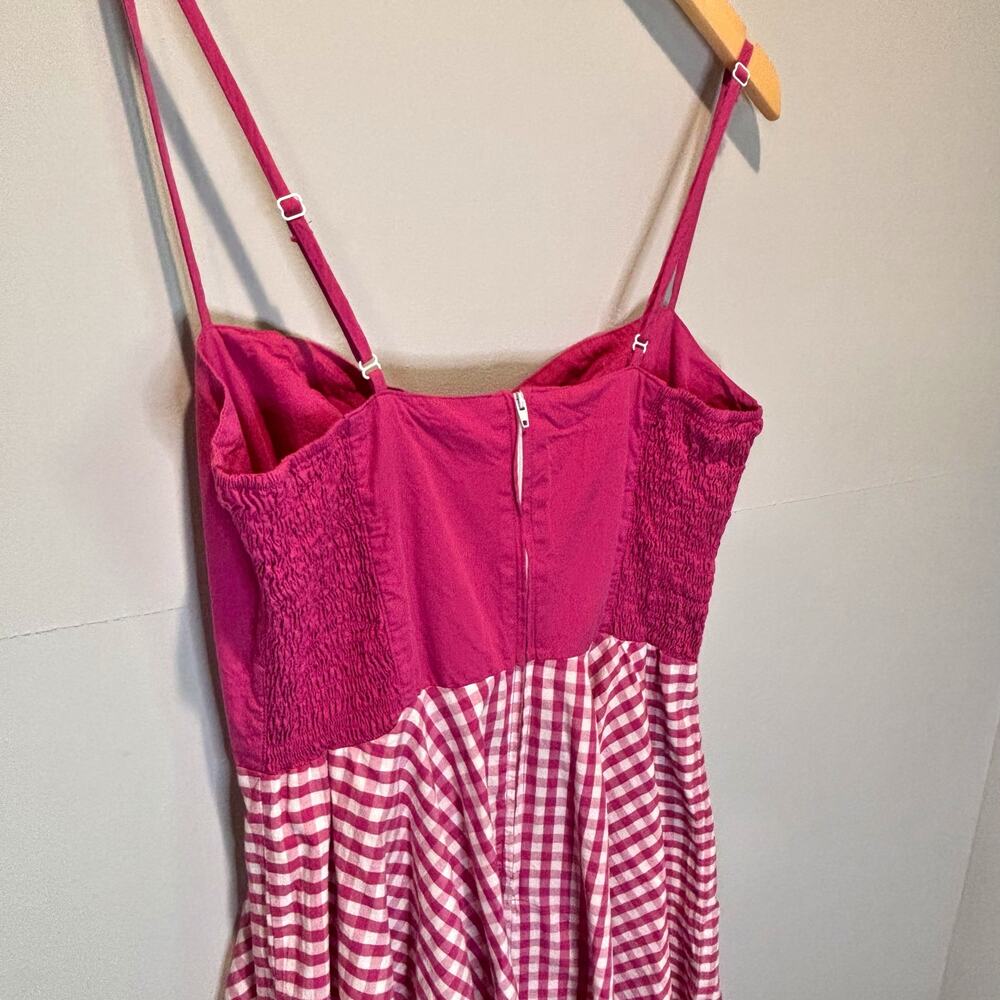 Hell Bunny Pink & White Gingham Fit & Flare Dress - size Large - Picture 5 of 8